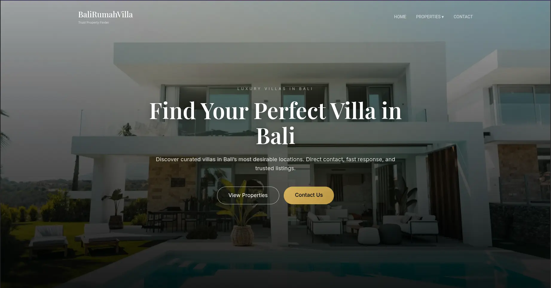 Website Property Bali Profesional